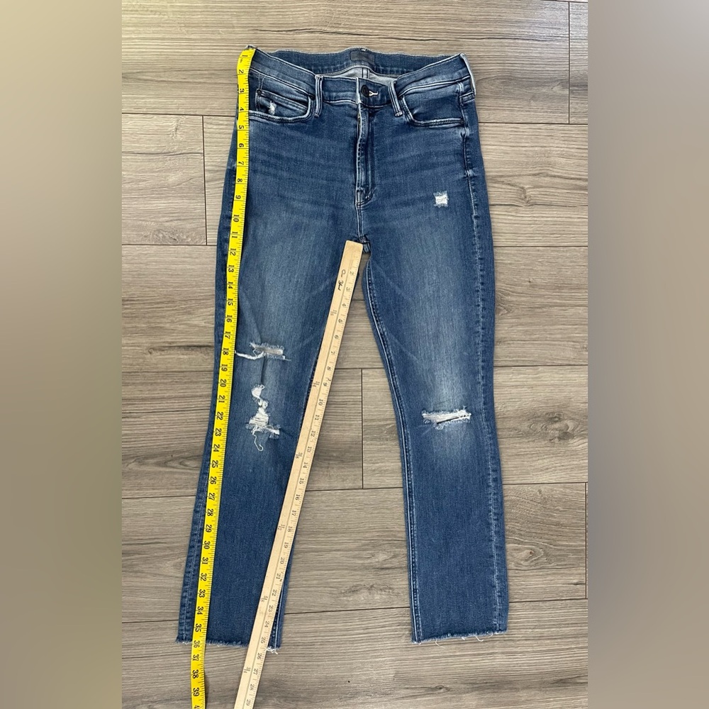 MOTHER The Mid‎ Rise Dazzler Ankle Fray Weekend Warrior Jeans Size 28 - Picture 4 of 13